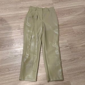 Tan Aritzia vegan leather Babaton pants size 6